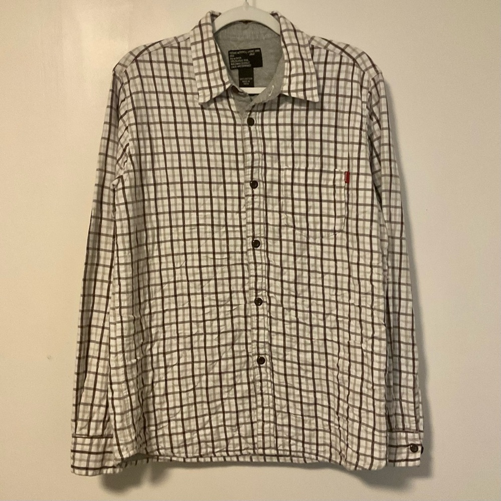 Stussy Authentic Outer Gear Flannel Quilted Lined Plaid Shirt L